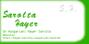 sarolta hayer business card